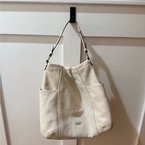 COACH Cream Leather Shoulder Bag